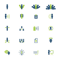 Universal business management and human resources icon set. Universal icons for web and mobile. Vector.
