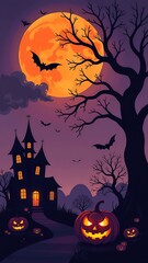 Halloween silhouette Background/5 unique layers of halloween pattern easy to color adjustment 