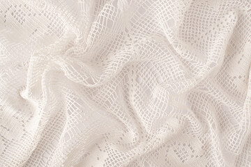 White cotton hand-made fabric textured background, the seamless pattern of natural textile. Minimal concept, copy space