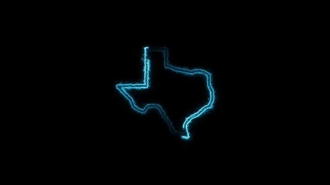 Neon Texas map icon animation. 