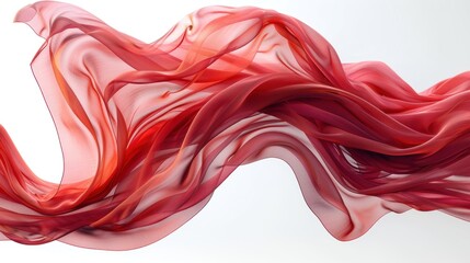 Obraz premium Floating red fabric blowing isolate on transparency background PNG.