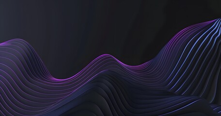 Abstract Purple Blue Gradient Waves Minimalist Background