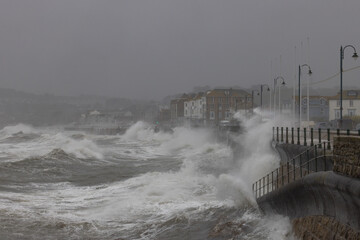 Penzance sea front storm
