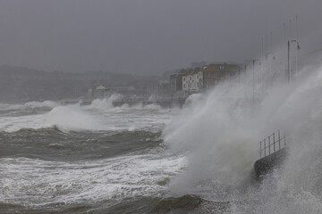 Penzance sea front storm