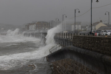 Penzance sea front storm