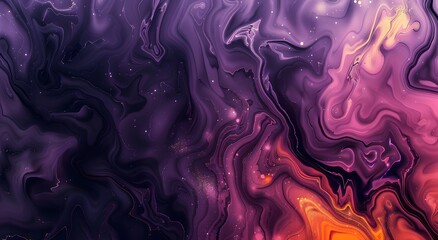 Fototapeta premium Abstract Expressionist Swirls in Purple, Orange, and Pink