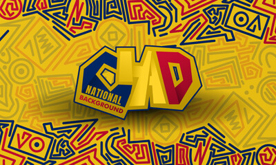 Chad national background for chad independence day campaign with abstract red and blue lines