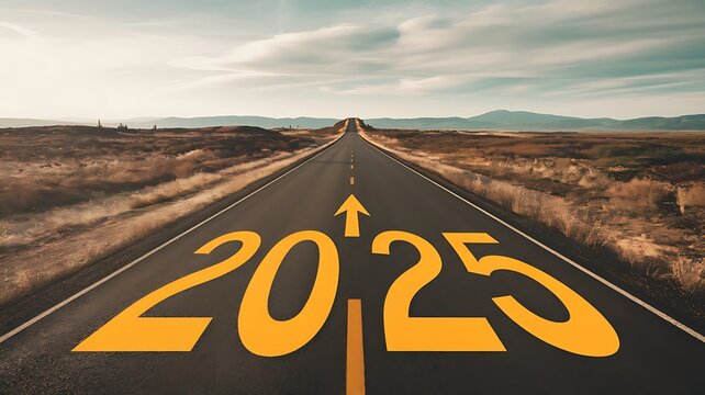 Road to 2025 new year journey with a bright future