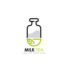 LOGO VECTOR - MILK TEA FRESH AND COLD