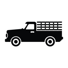 Farm truck flat vector icon and symbol design