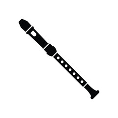 Flute flat vector icon design. Flute symbol and clip art design