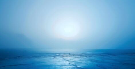 Obraz premium Minimalist Blue Gradient Background with Water Reflection