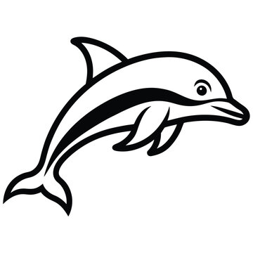 recommend clip art: Dolphin logo vector. Sketch drawing illustration. Line sea dolphin. Vintage hand drawn outline tattoo. Engraved porpoise animal. 