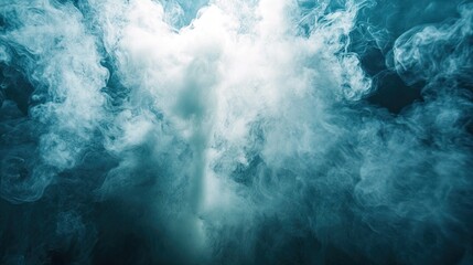 Real smoke exploding outwards with center space. Dramatic smoke or fog effect for spooky Halloween background or wallpaper.