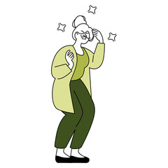 Older Businesswoman. Flat Vector Illustration
