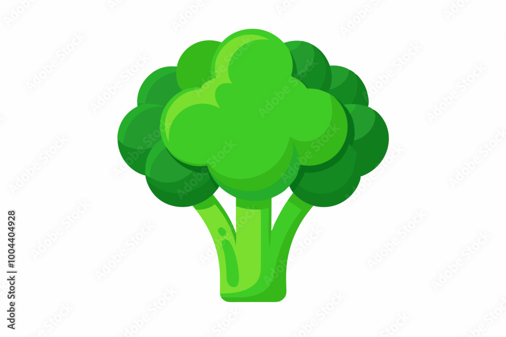 Sticker Broccoli fresh vegetable icon isolated