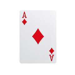 Ace of Diamonds playing card isolated on white background. Perfect for board game, casino, gambling, and deck designs. isolated PNG transparent Background.