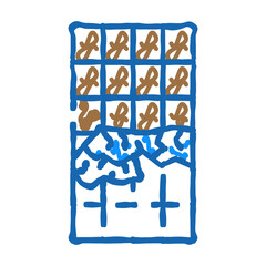 bar chocolate doodle icon sketch vector. bar chocolate sign. isolated symbol illustration