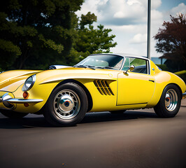 Obraz premium Cyber sports car concept, classic cars, Generative AI 