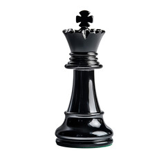 High-resolution image of a black chess queen piece. Perfect for chess-related content, strategy themes, or board game illustrations. isolated PNG transparent Background.