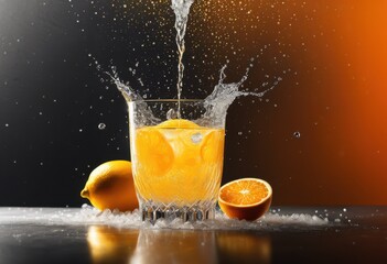 beverage suspended air crystal clear background highlighting transparency refreshing elements, drink, fluid, liquid, water, glass, clarity, refreshment