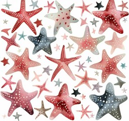 Colorful Starfish Patterns on a Soft Background