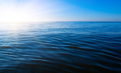 Blue sea water surface