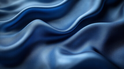 Obraz premium Close-up of soft, blue silk fabric with delicate folds.