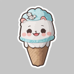 Cute cartoon stickers design vector illustration with a white background