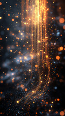 Obraz premium Abstract background with glowing golden particles.