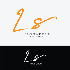 Obraz premium L, S, LS Initial letter logo. Alphabet LS Handwritten Signature logo