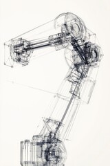 Obraz premium Dynamic wireframe of a futuristic robotic limb.