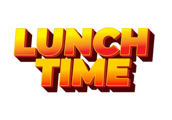 Lunch time. Text effect in 3D style with good colors