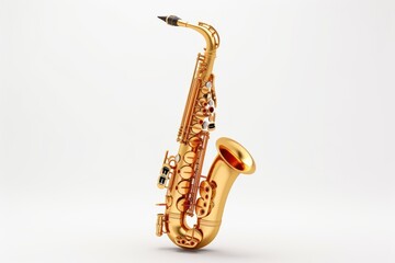 Saxophone gold white background saxophonist.