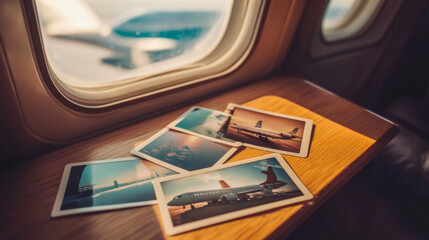 Travel memories captured through photographs on a plane, showcasing stunning aircraft views from the window during a daytime flight