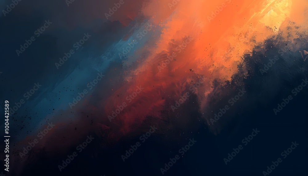 Wall mural abstract gradient background with orange and blue