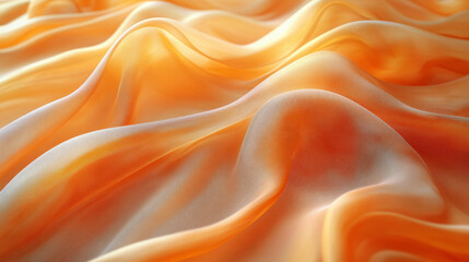 Obraz premium Soft peach-colored fabric drapes in gentle waves.
