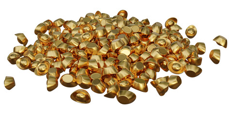chinese gold ingot isolated background 