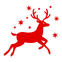 Christmas red reindeer vector illustration 