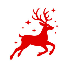 Christmas red reindeer vector illustration 
