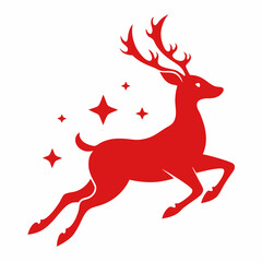 Christmas red reindeer vector illustration 