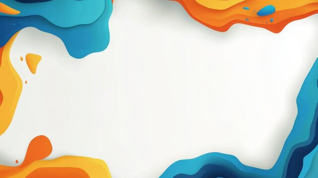 Blank Space At Center For Text Colorful Paint Splashes in Super Slow Motion Isolated on White Background, 1000fps.