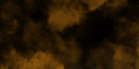 Eerie black background with billowing orange smoke on black background. old style dark orange grunge texture, brush painted . Old and grainy orange paper texture, vector,