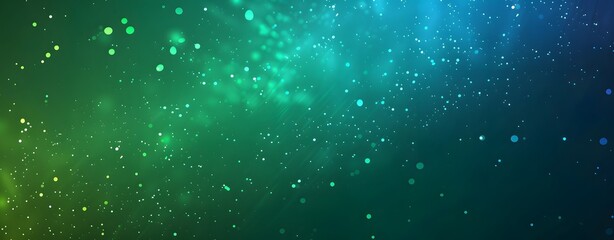 Obraz premium Abstract Green Blue Gradient Background With Glowing Dots