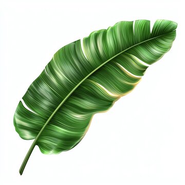 green banana leaf on white background clip art preview