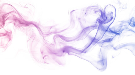 Fototapeta premium Abstract blue purple pink gradient smoke wavy lines curling isolated on transparent background