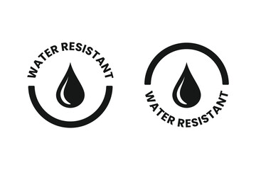 Water resistant and Waterproof icon vector. water resistant signs. Water protection icon.
