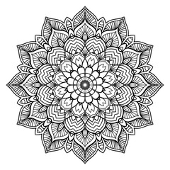 Circular pattern in the form of a mandala. Henna tatoo mandala. Mehndi style. Decorative pattern in oriental style. Coloring book page.
