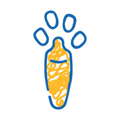 rabbit hoof print doodle icon sketch vector. rabbit hoof print sign. isolated symbol illustration