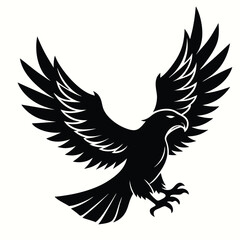 Obraz premium Eagle silhouette vector isolated on white background